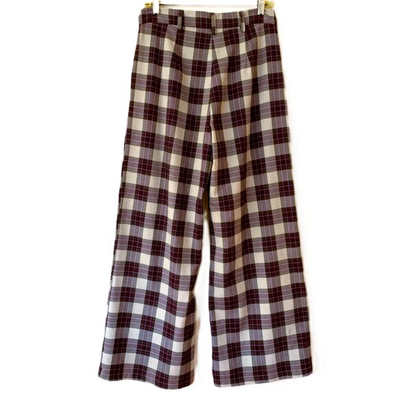 ASOS Plaid Pants Wide Leg Size 6 - Picture 2 of 8
